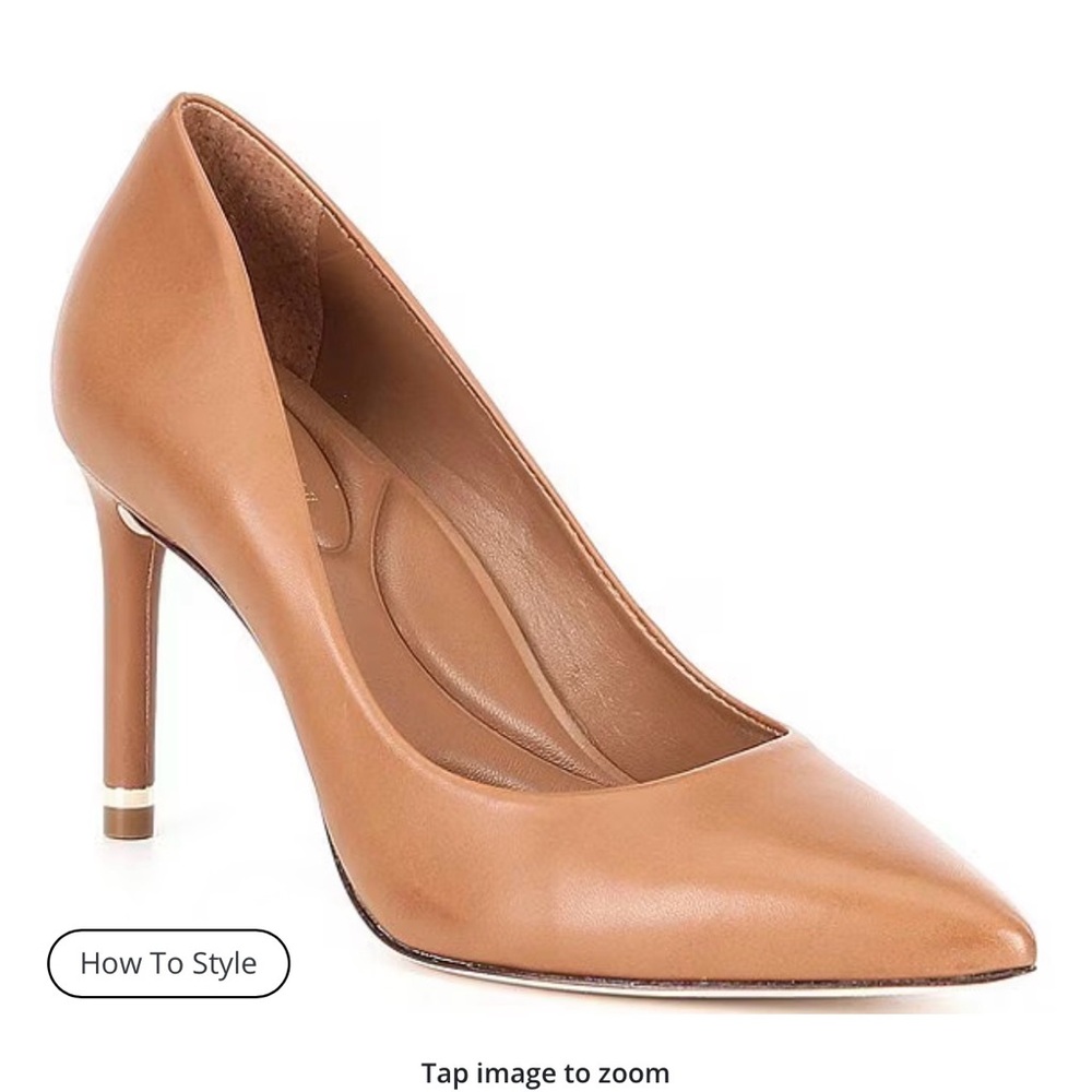 ANTONIO MELANI Cognac Leather Pointed-Toe Pumps